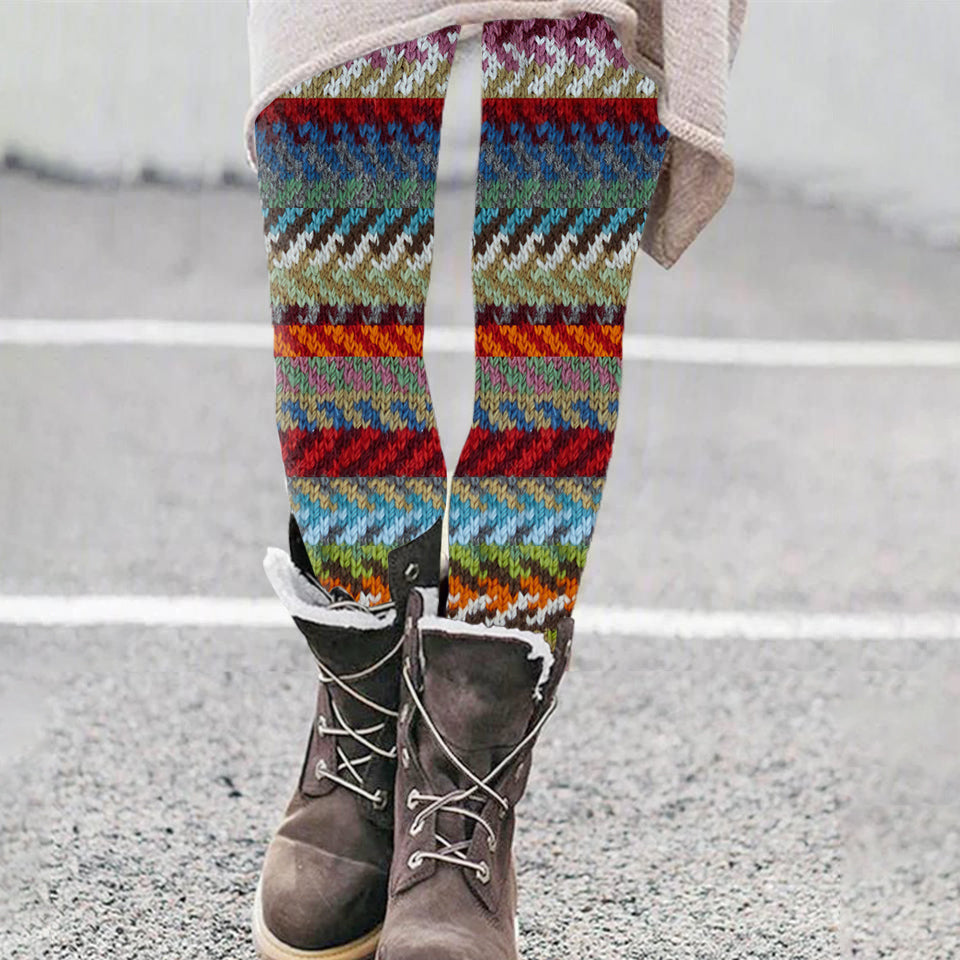 Vintage Knitted Patchwork Comfy Leggings elevenforest