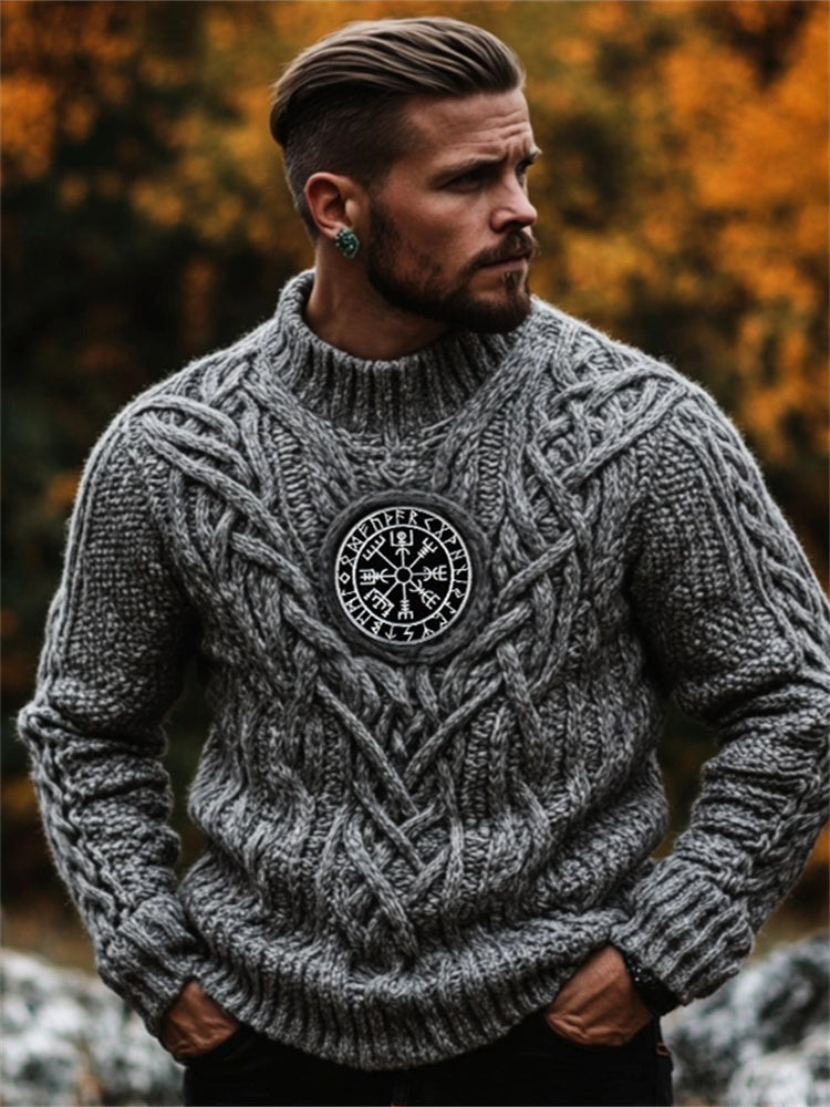 Men's Viking Vegvisir Celtic Chunky Cozy Sweater artswardrobe