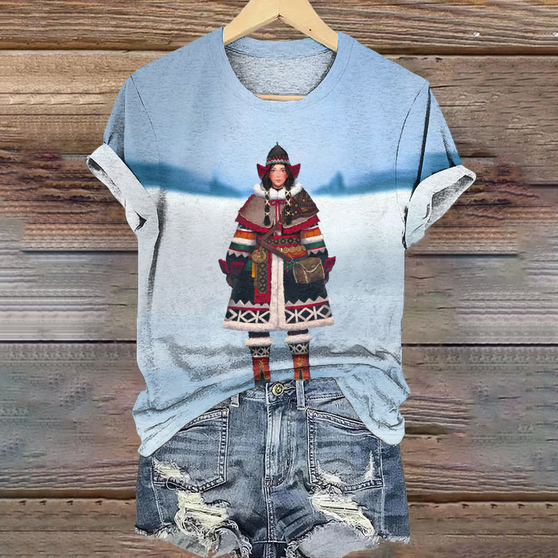 Women's Greenland Aboriginal Pattern T-shirt elevenforest