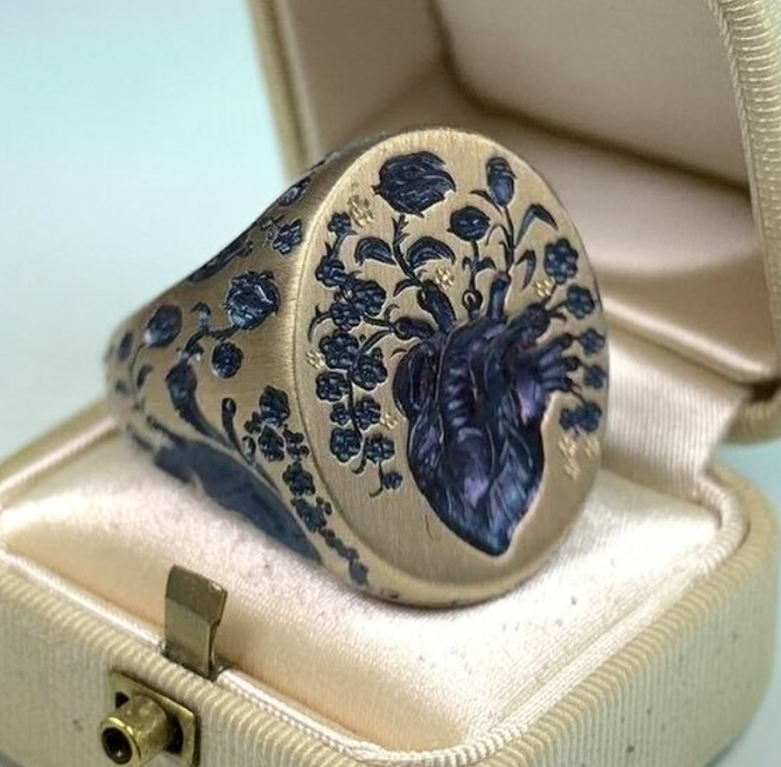 Oro Anello vintage fatto a mano