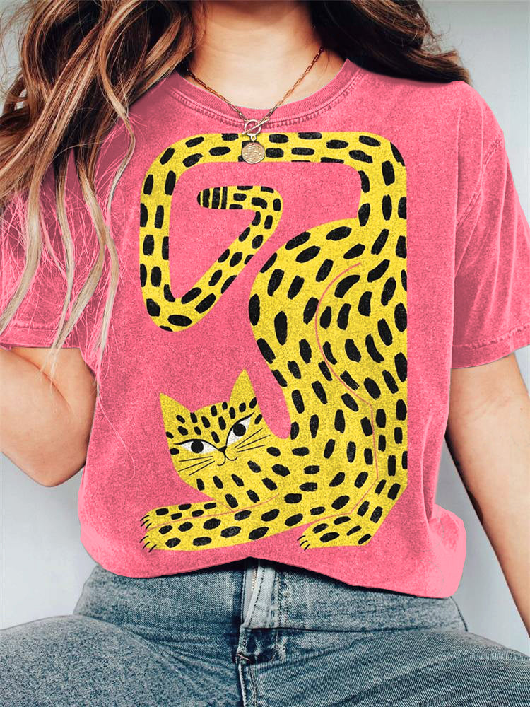 Cute Cat Pattern Short Sleeve T-Shirt elevenforest