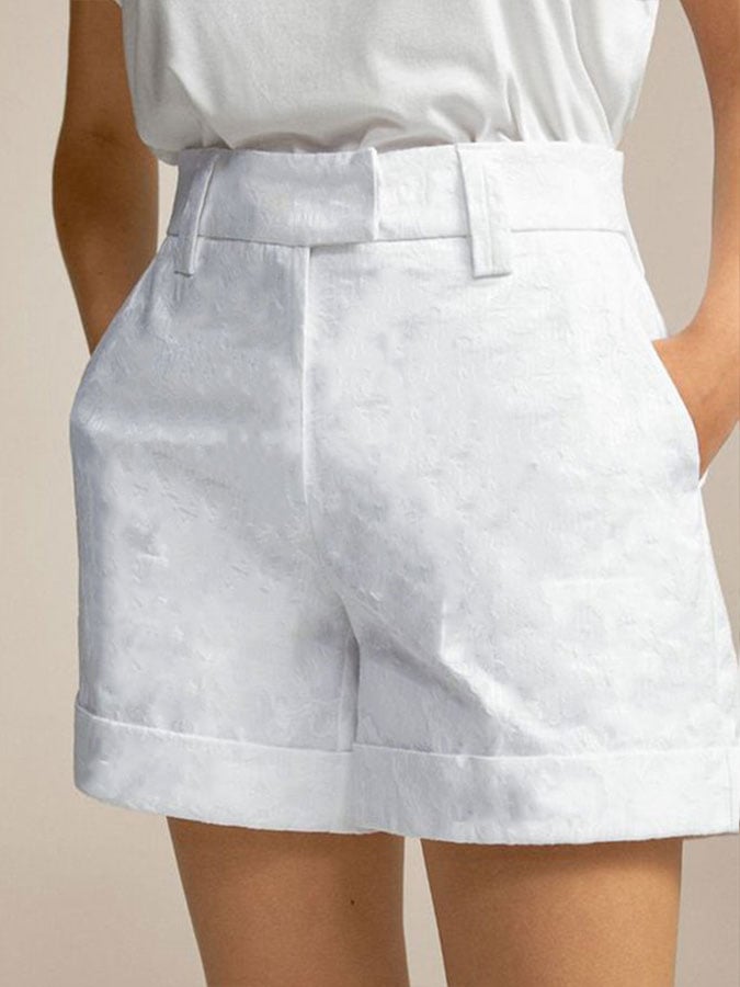 Women's Pocket Cotton Linen Casual Shorts