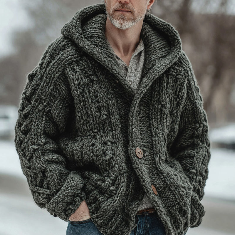 Men's Vintage Fairman Isle Jacquard Button Cardigan Sweater artswardrobe