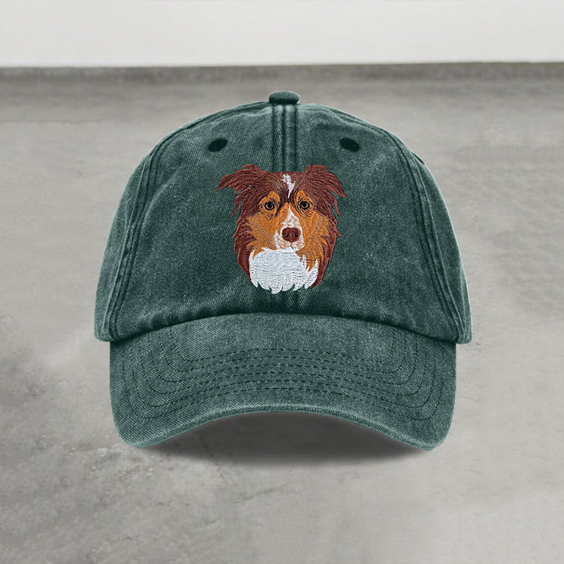 Comstylish Dog Face Embroidered Vintage Hat