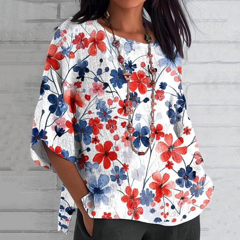 Women's Vintage Independence Day Art Print T-shirt artswardrobe