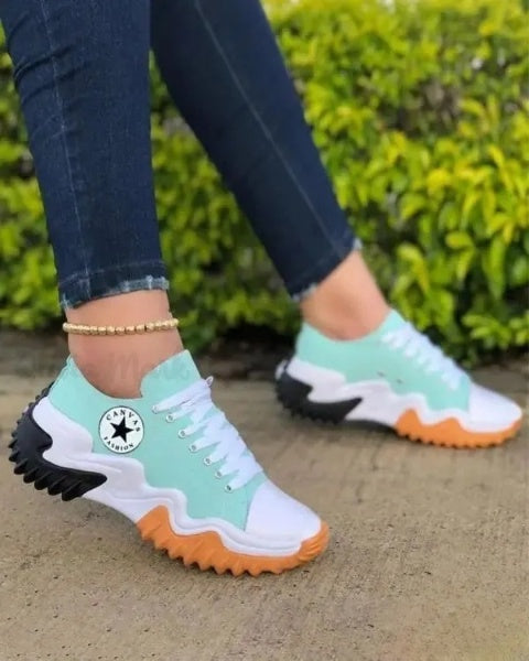 LP | Sneakers stringate Muffin con occhielli e inserti a contrasto