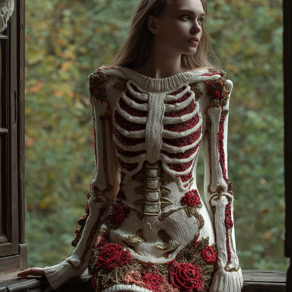 Women's Halloween Skeleton Clash Mini Skirt artswardrobe