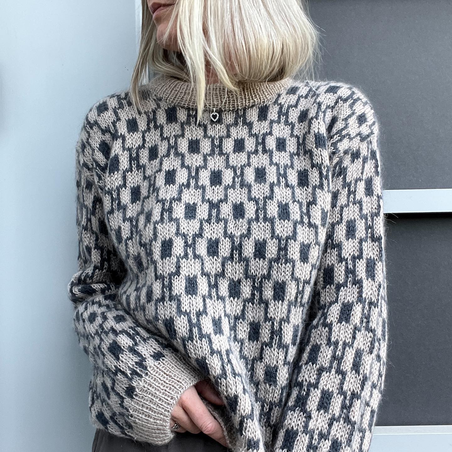 Vintage Geometric Diamond Jacquard Sweater elevenforest