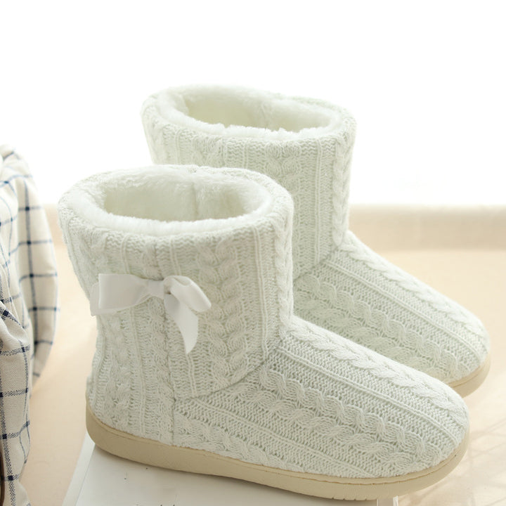 Twist Pattern Bow Mid Length Boots elevenforest