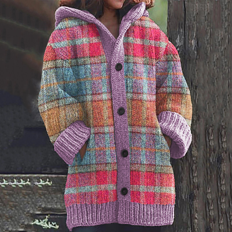 Vintage Icelandic Tribal Plaid Warm Knitted Sweater elevenforest