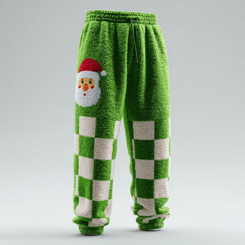 Comstylish Men's Christmas Santa Claus Comfortable Plush Sweatpants