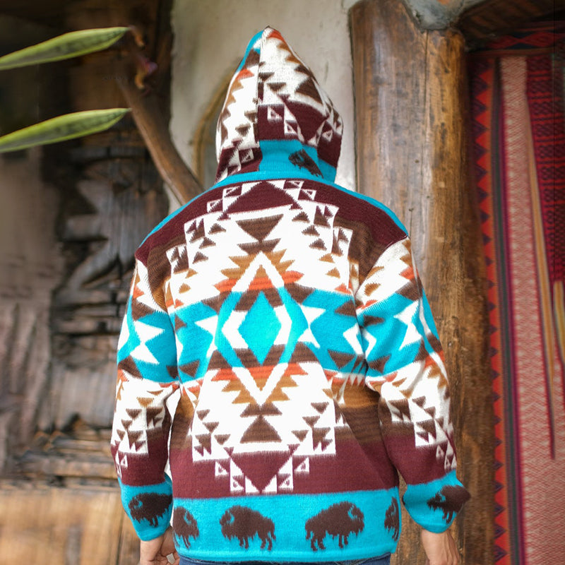 Vintage Ethnic Aztec Cardigan Sweater elevenforest