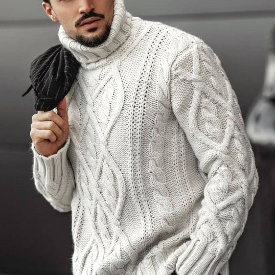 Men'S Retro Aran Knitted Graphic Art Cozy Knit Sweater artswardrobe