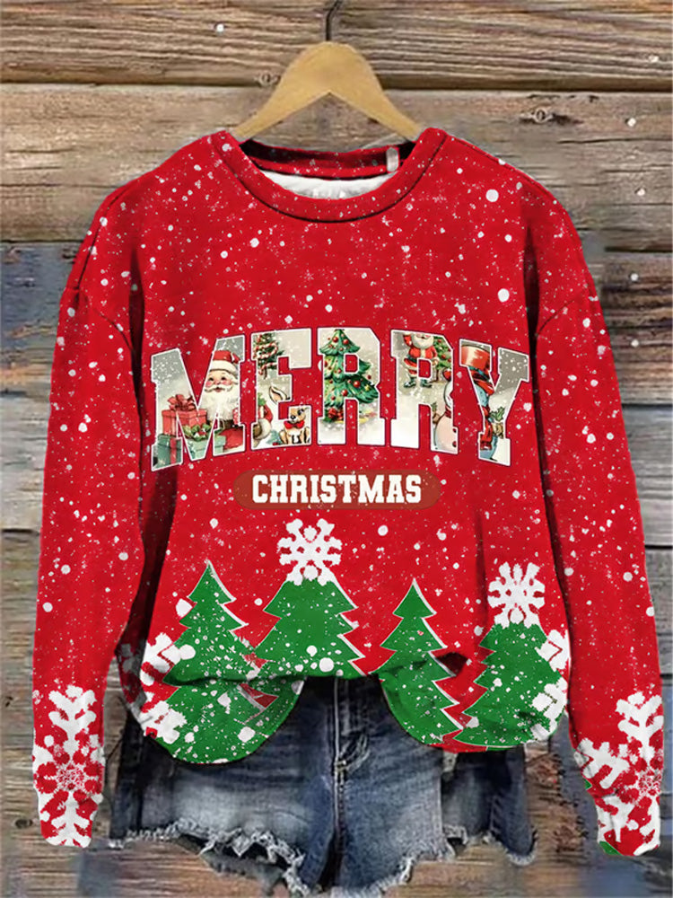Comstylish Women's Merry Christmas Print Sweatshirt