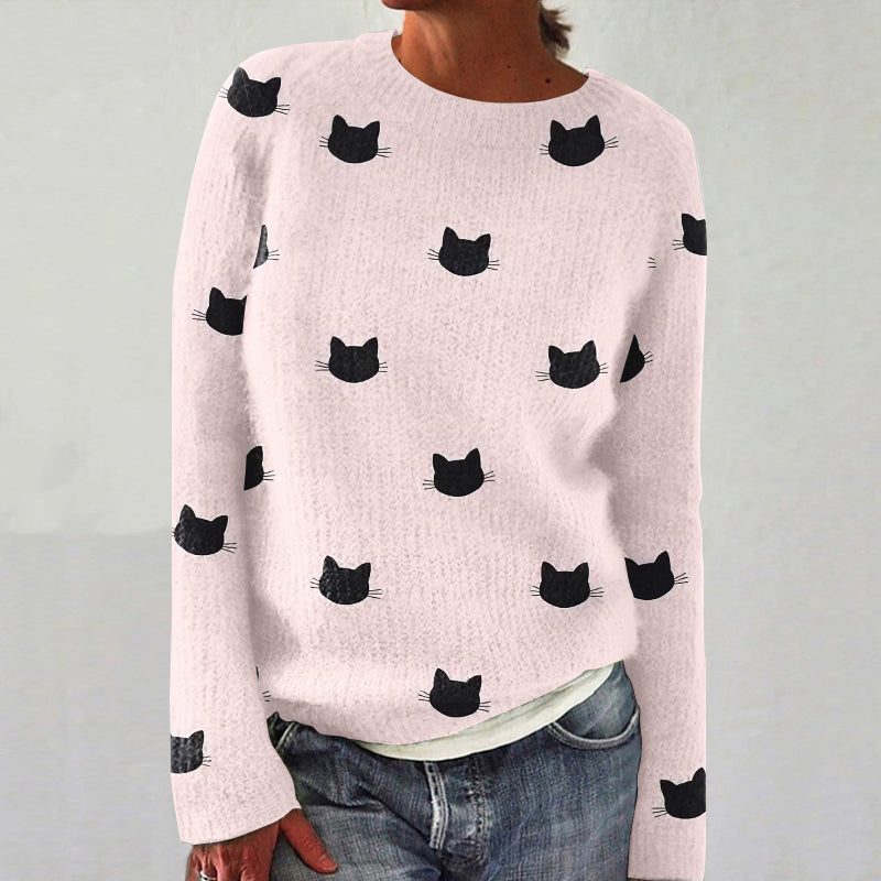 Full Print Cat Art Women's Sweater elevenforest