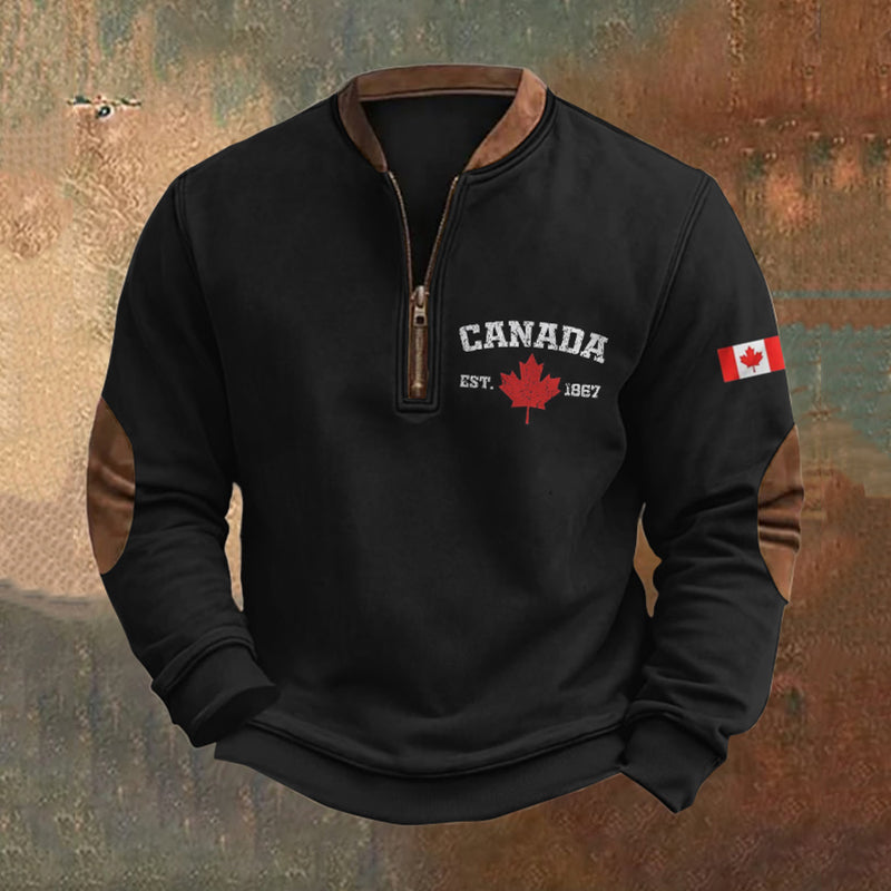 Men's Canada Art Print Zip Up Sweatshirt elevenforest