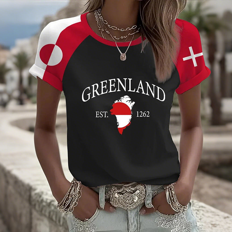 Women's Greenland Contrasting Colors T-shirt elevenforest