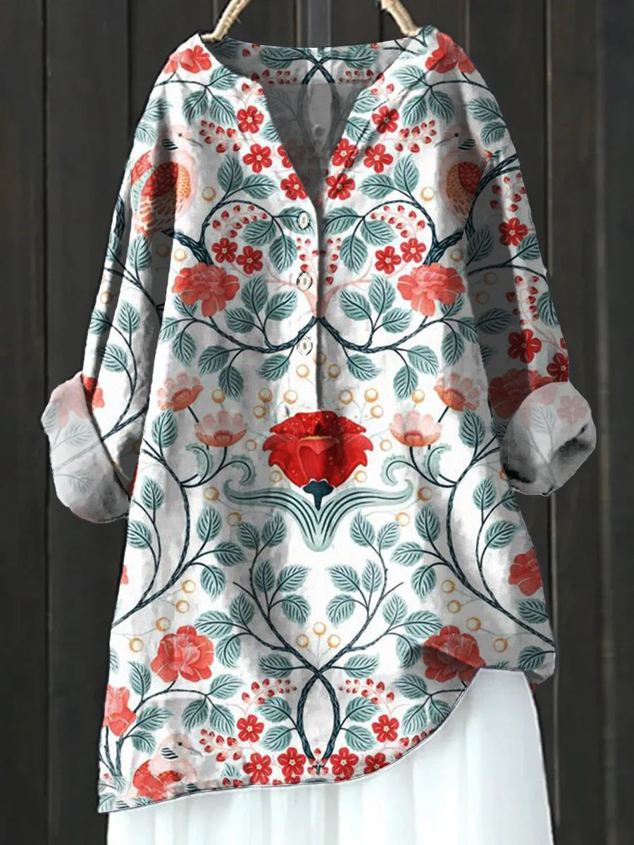 Women's Floral Art Print Casual Shirt