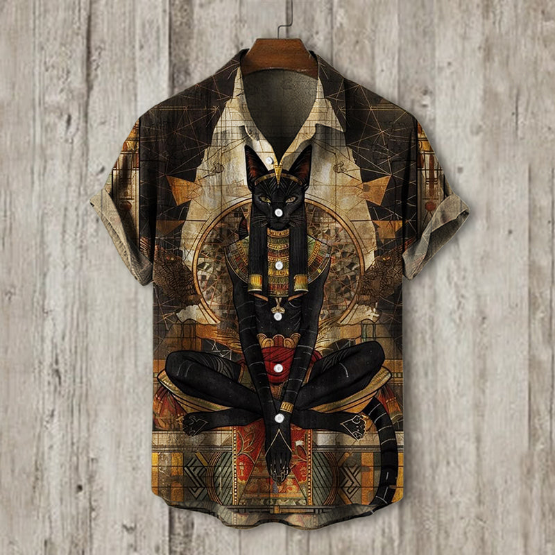 Ancient Egyptian Anubis Art Linen Shirt elevenforest