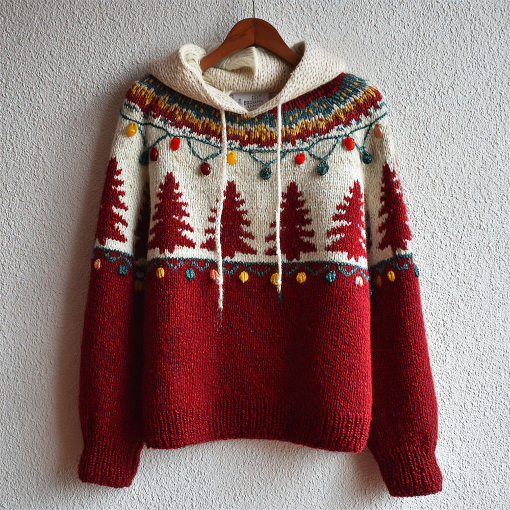 Comstylish Christmas Lights Design Women's Hooded Sweater