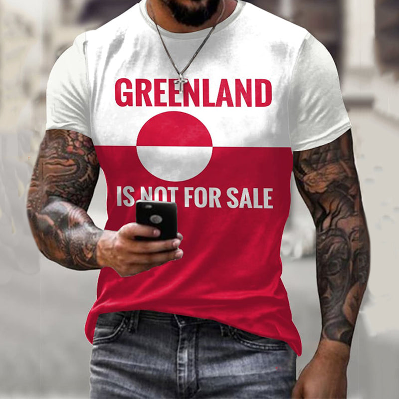 Men's Retro Greenland Not For Sale Printed Casual T-shirt elevenforest