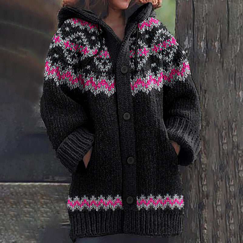 Vintage Tribal Geometric Knitted Cozy Sweater Cardigan elevenforest