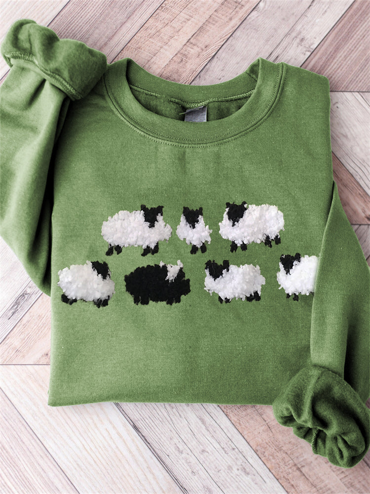Comstylish Fuzzy Sheep Fleece Comfy Sweatshirt