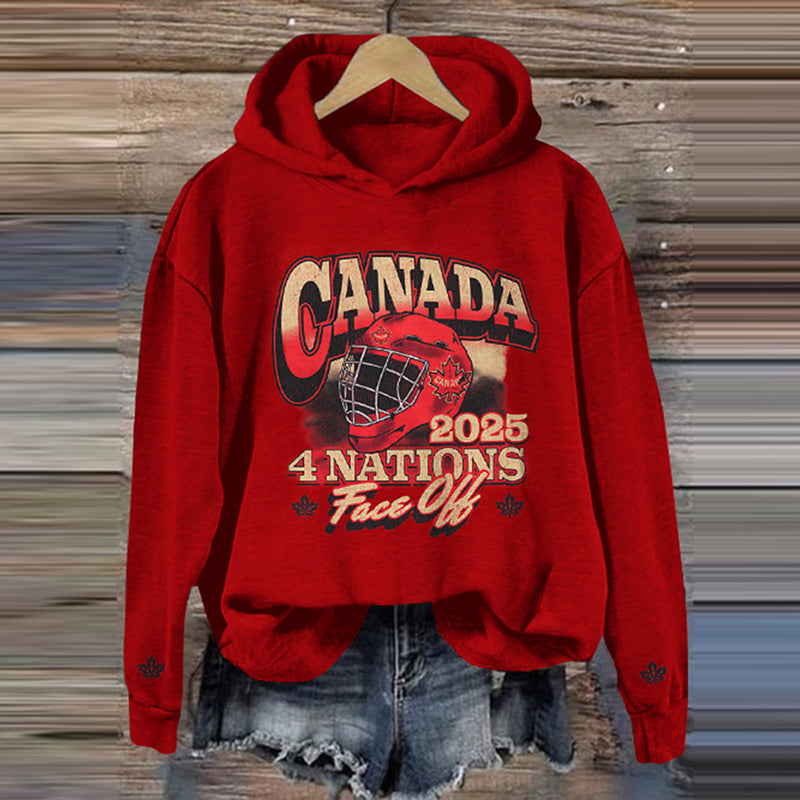 Vintage Canada 2025 Hockey Champions Women's Hoodie elevenforest