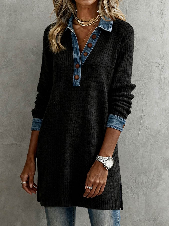 Women's Casual Loose-Fit Waffle Top