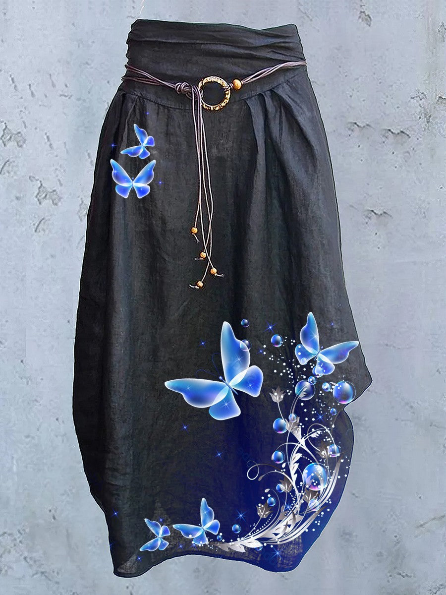 Women's Butterfly Art Design Casual Skirt