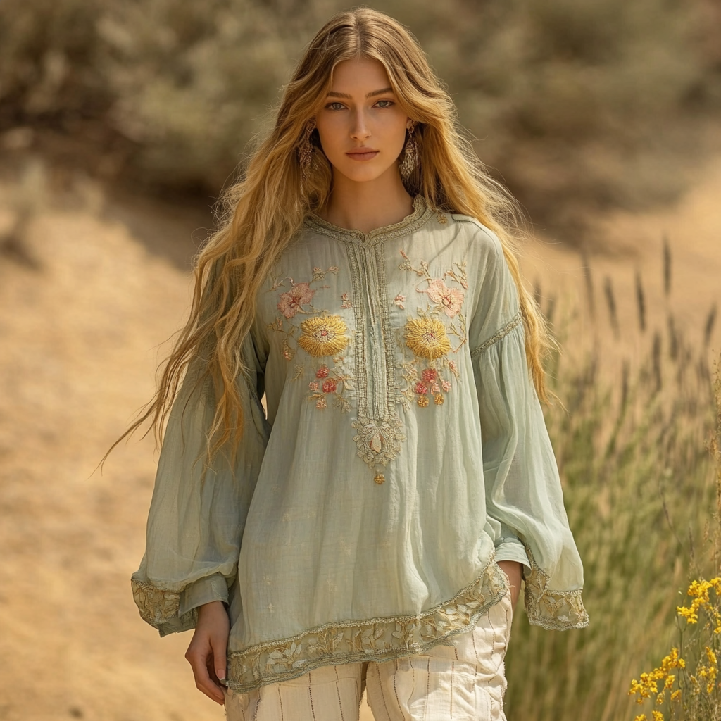 Comstylish Vintage Tribal Floral Blend Women's Shirt