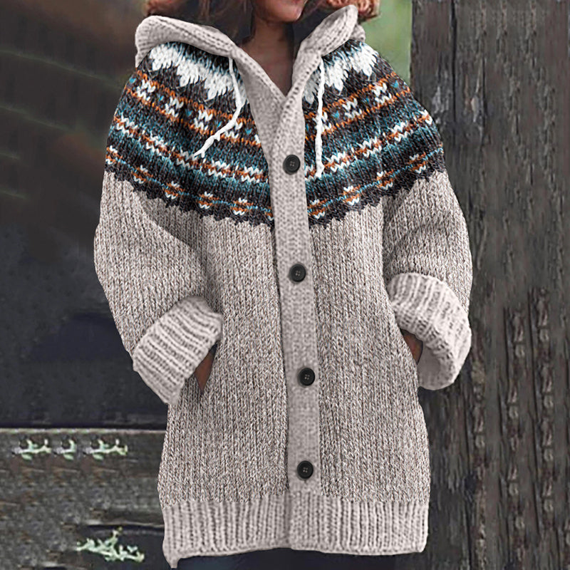 Vintage Knitted Jacquard Fairman Pattern Cozy Cardigan Sweater elevenforest