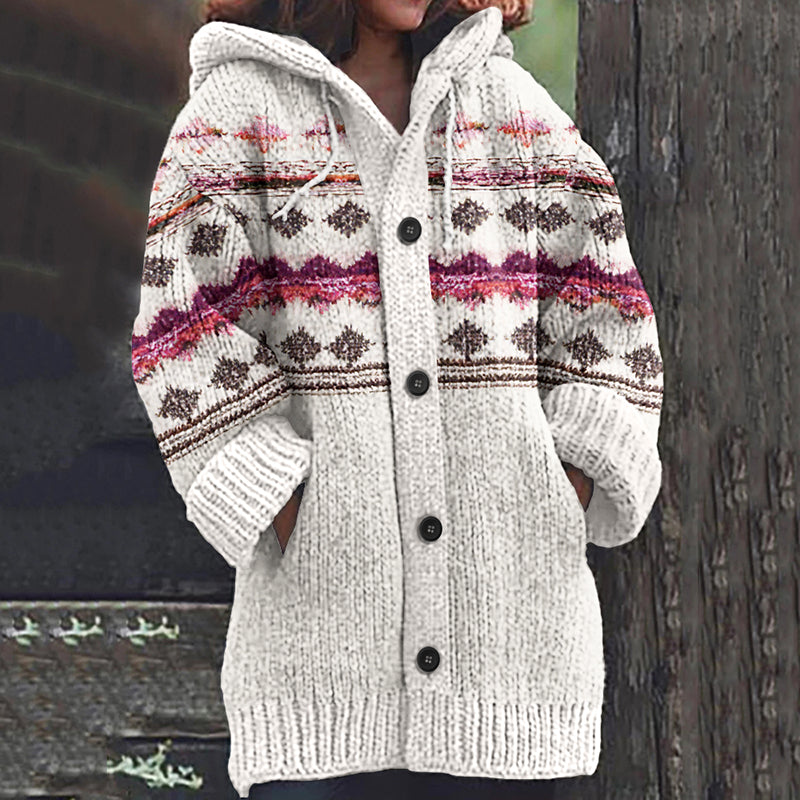 Vintage Icelandic Tribal Knitted Jacquard Warm Women's Sweater elevenforest