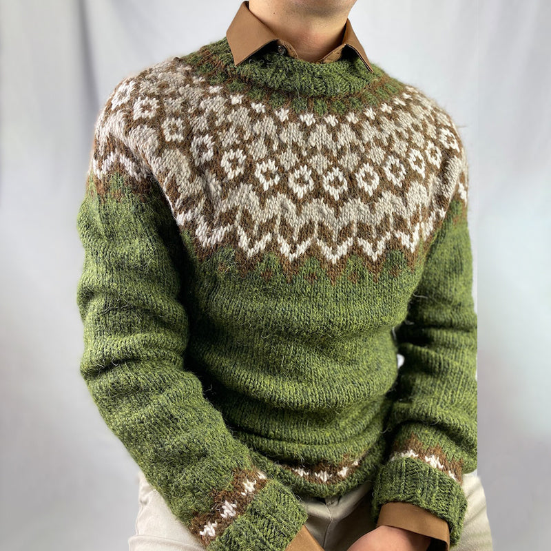 Vintage Island Knit Jacquard High Neckline Sweater elevenforest