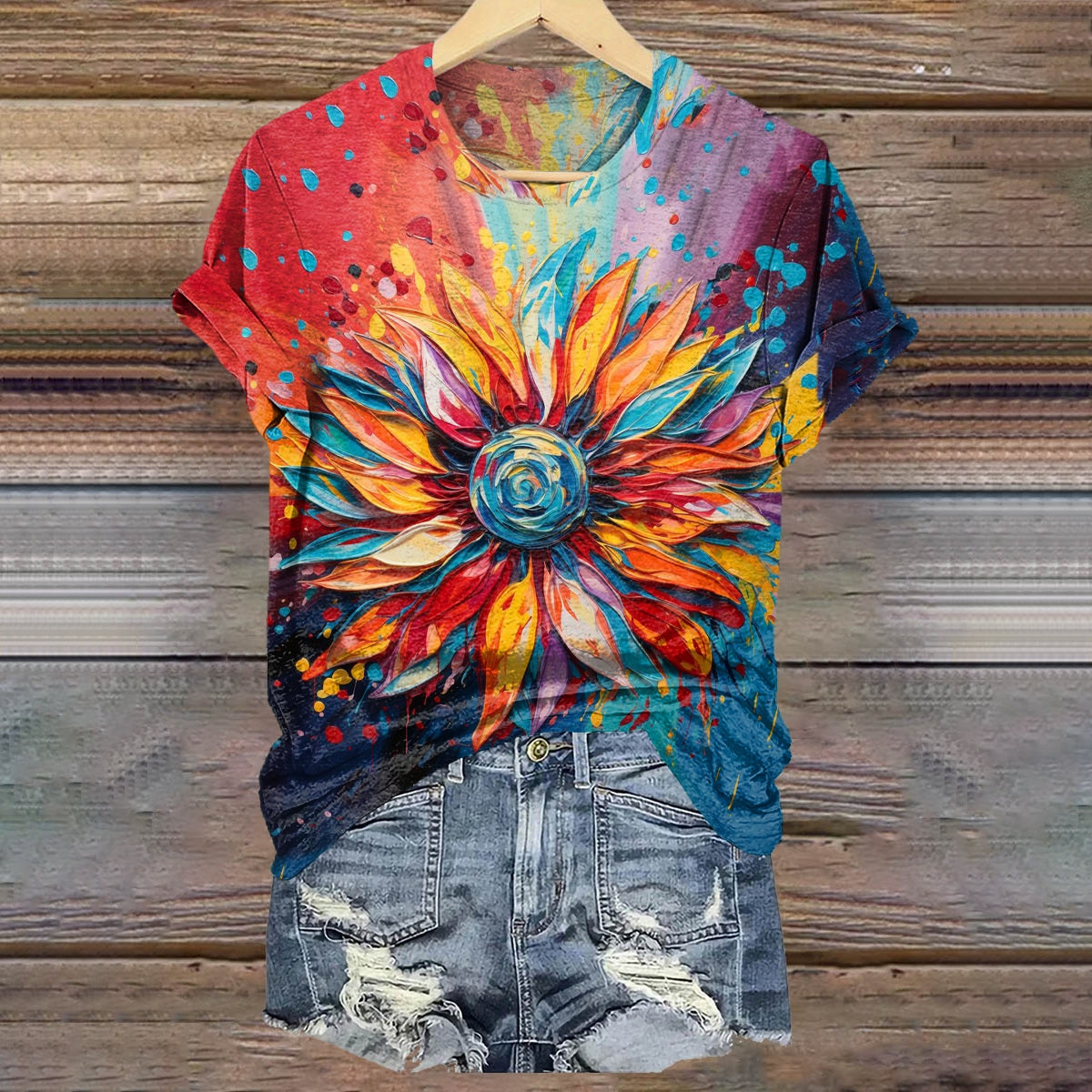 Floral Art Print T-Shirt