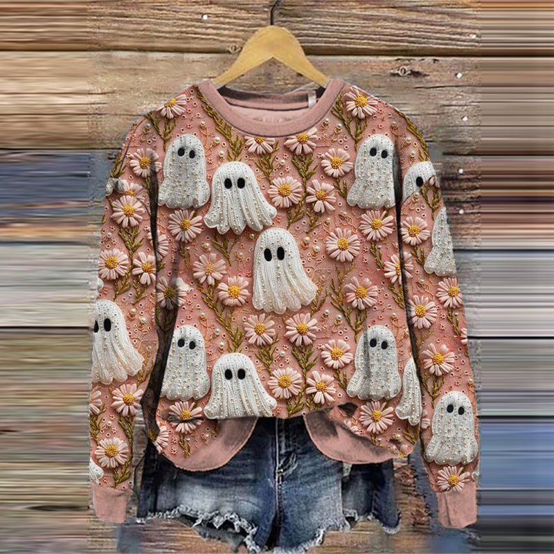 Comstylish Women'S Halloween Boos Print Sweatshirt