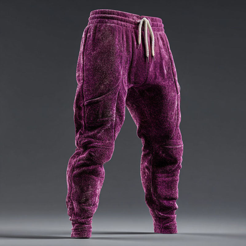 Men's Solid Color Knitted Warm Pants