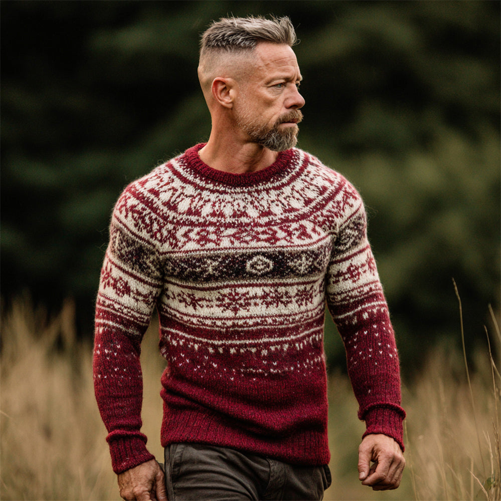 Vintage Christmas Men's Icelandic Sweater artswardrobe