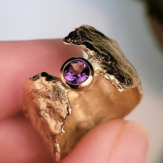 Oro Anello stupendo per uso quotidiano