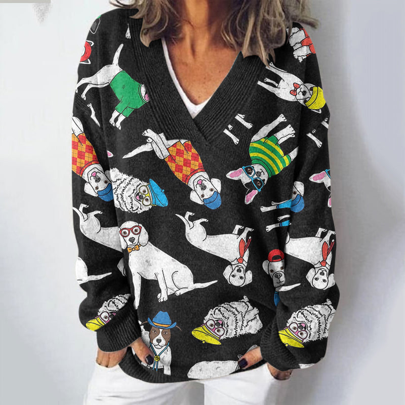 Comstylish Vintage Gentleman Dog Knitted Warm Sweater