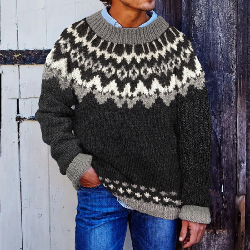Mens Vintage Fair Isle Knitting Pattern Pullover Sweater elevenforest