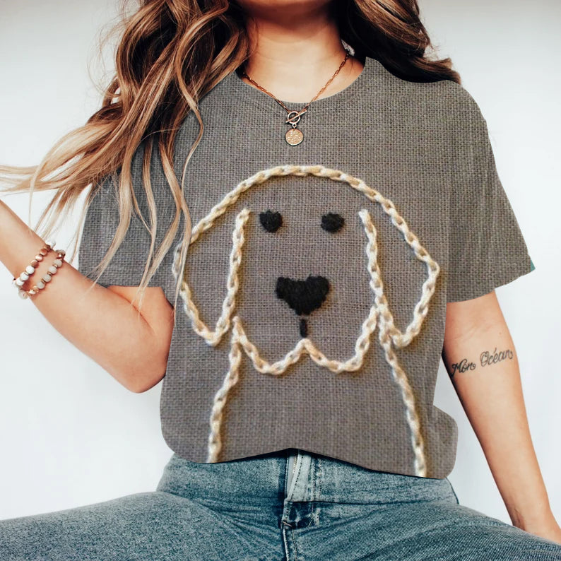 Comstylish Women's Cute Dog Dog Lover Print T-Shirt