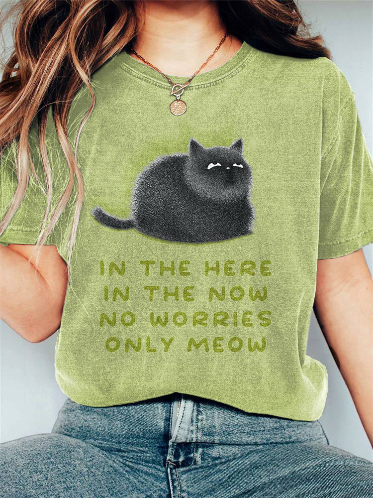 Women's Cute Cat Art Print Short Sleeve T-Shirt elevenforest