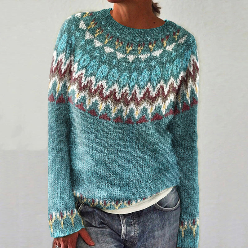 Fairman Island Wave Print Vintage Sweater elevenforest