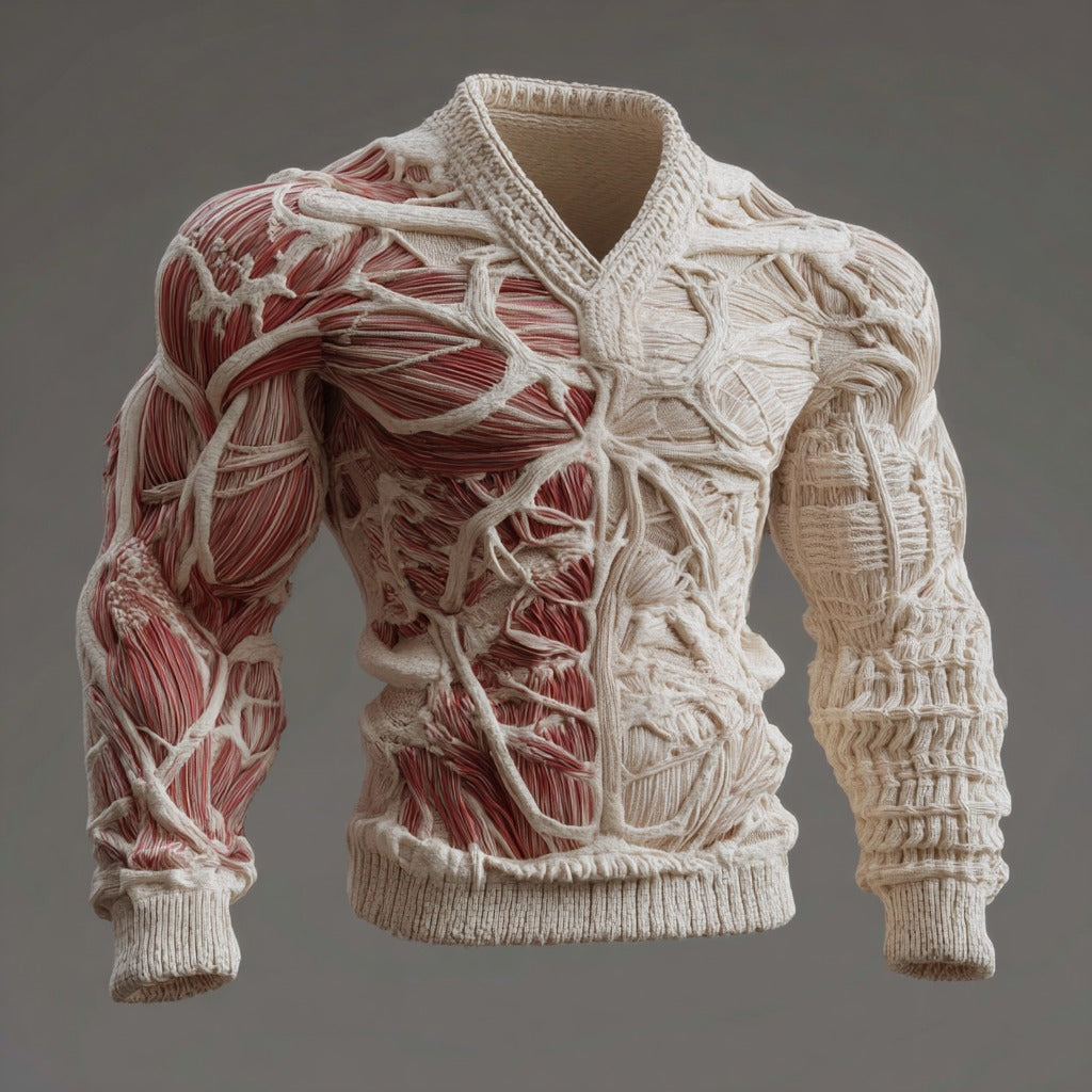 Muscle Art Men's Knitted Warm V-neck Sweater artswardrobe