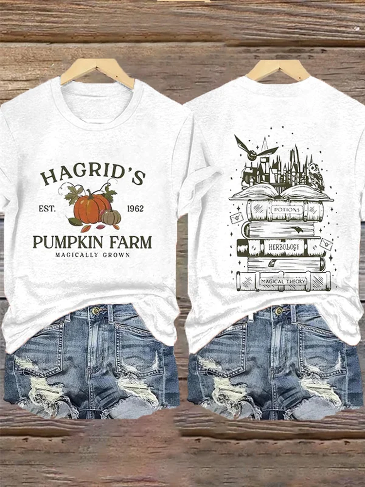 Women's Hagrid’s Pumpkin Patch Print Casual T-Shirt artswardrobe