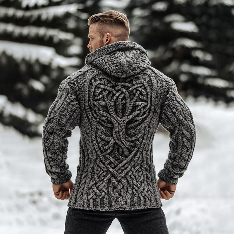 Men's Viking Life Of Tree Celtic Thick Zip Hooded Sweater artswardrobe