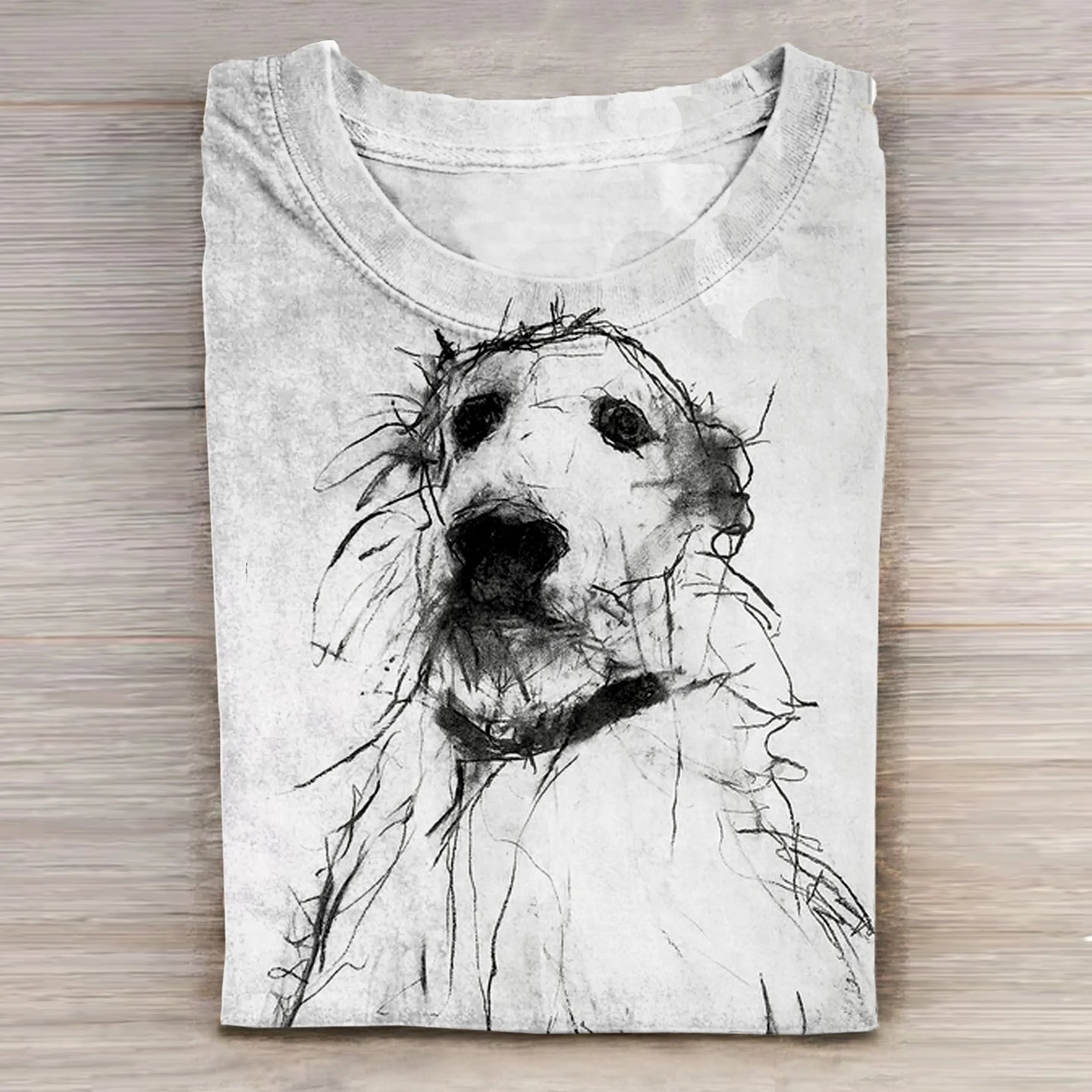 Comstylish Dog Art Print Casual Short Sleeve T-Shirt