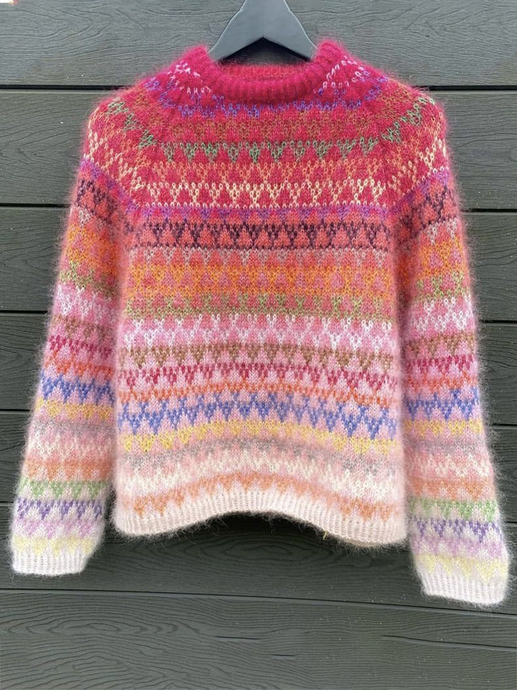 Women's Retro Ethnic Style Iceland Knit Jacquard Sweater elevenforest