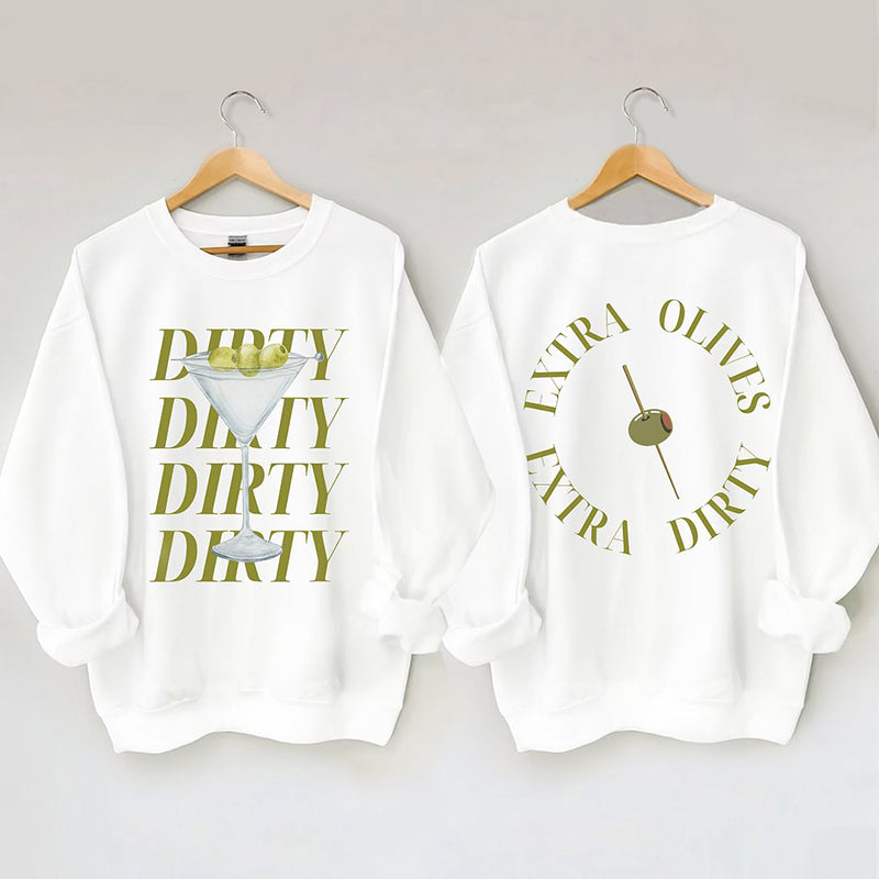 Comstylish Dirty Martini Printed Crew Neck Sweatshirt